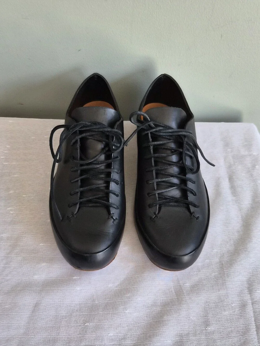 FEIT hand Sewn Low Men's Black Leather Lace-Up Casual Sneakers